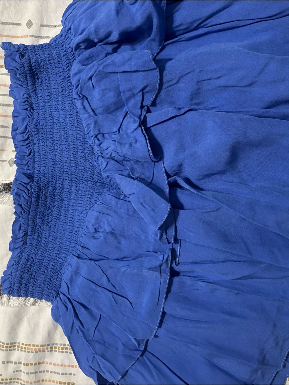 Blue Ruffled Mini Skirt - Picture 4 of 4